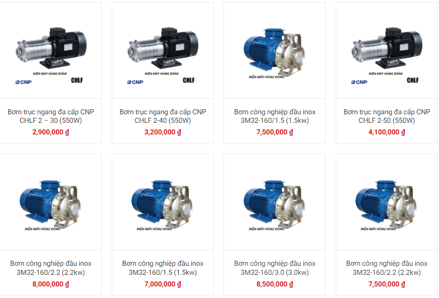 Bảng gi&aacute; m&aacute;y bơm nước n&oacute;ng